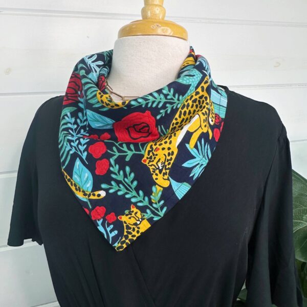 Bandana Handkerchief Cotton Scarf - Jaguars Red Roses