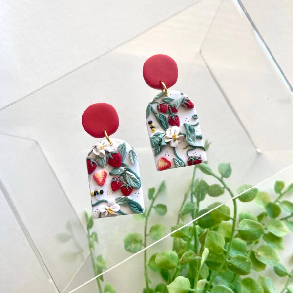 Summer Strawberry Dome Dangles
