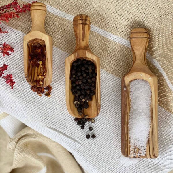 Olive Wood Set of 3 Spice Scoops
