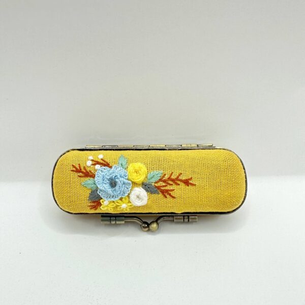 Embroidered Lipstick Case, Collection Cecilia: Yellow