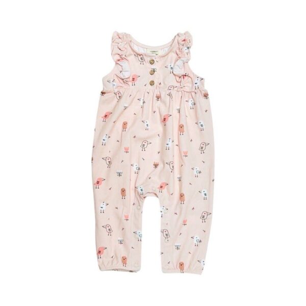 Birds Ruffle & Button 3-6M