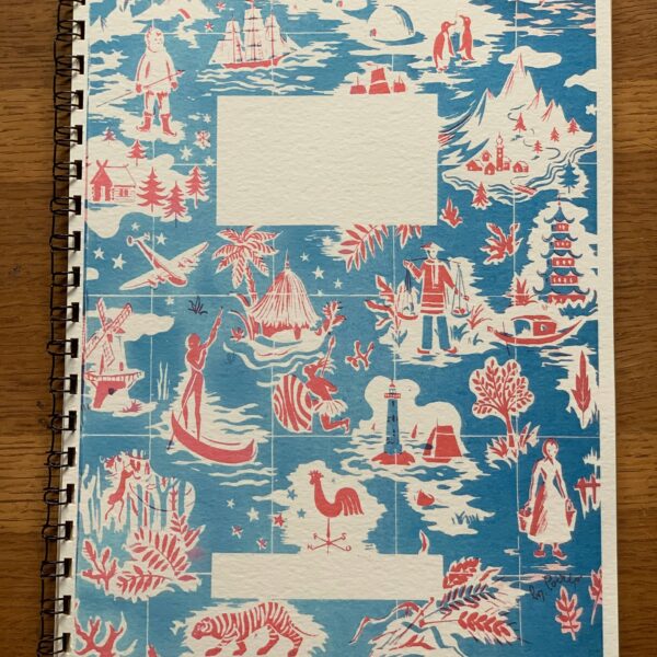 French Storybook Notebooks: Red and Blue Scene Lined