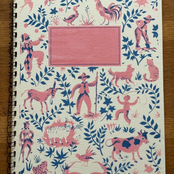 French Storybook Notebooks: Pink and Blue Scene Lined