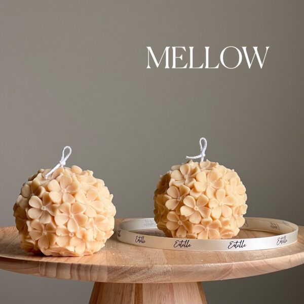 Cute Hydrangea Ball Candle: Mellow, Unscented
