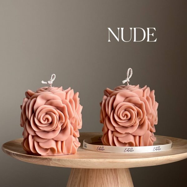Rose Flower Candle: Nude, Vanilla&Cashmere