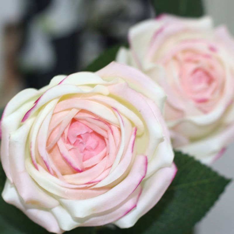 16"Real Touch Garden Tea Rose with 2 sprays: Cream Blush