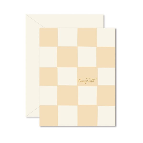 Checkerboard Congrats Greeting Card: Single Card
