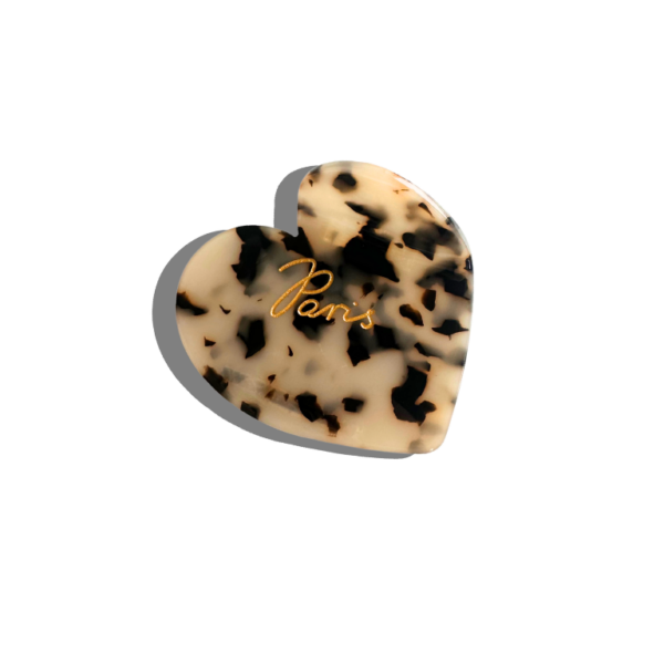 Hand-Painted Paris Heart Acetate Claw Hair Clip | Eco-Friend