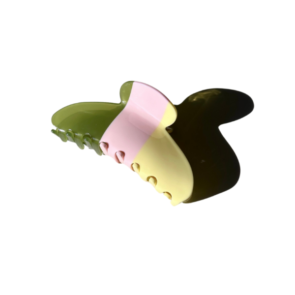 Minimalist Stripe Acetate Claw Clip | Eco-Friendly: Yellow
