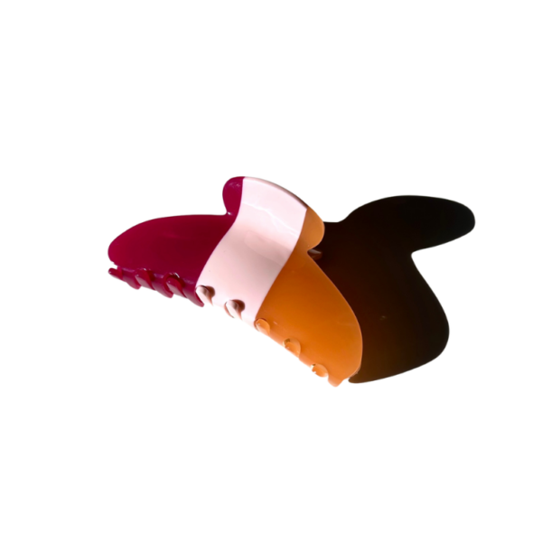 Minimalist Stripe Acetate Claw Clip | Eco-Friendly: Red