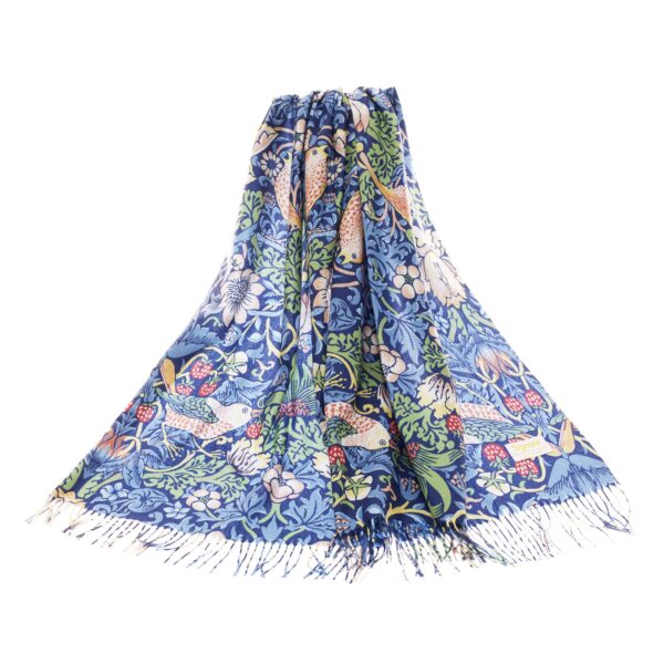 William Morris Strawberry Thief Blue - Art Pashmina