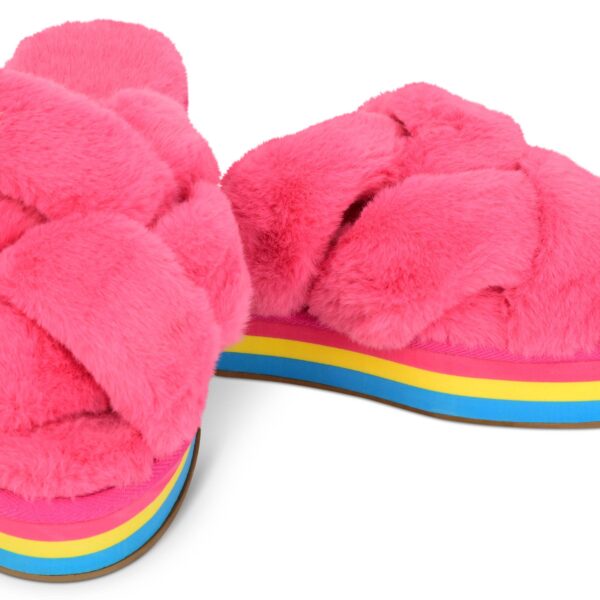 FURRY PLATFORM SLIPPERS MEDIUM