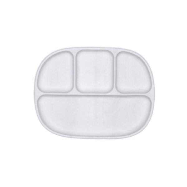 4 Section Suction Plate: White Marble