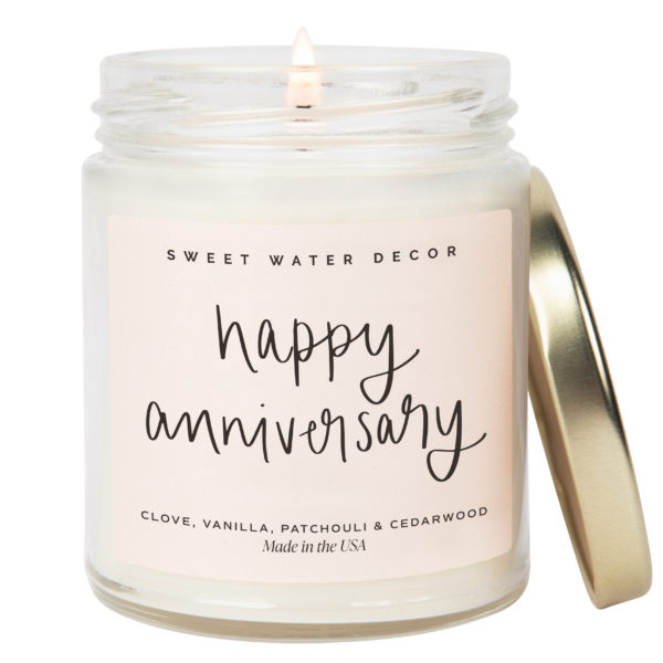 Happy Anniversary 9 oz Soy Candle - Home Decor & Gifts