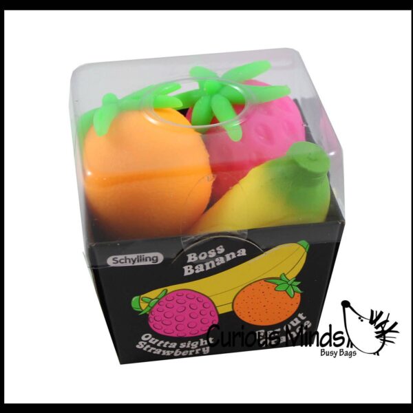 1 BOX Nee Doh Fruit Basket Soft Fluff- Filled Squeeze Stress