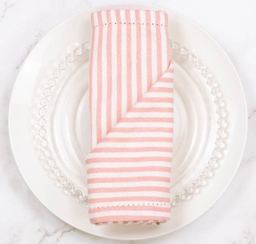 Madison Stripe Napkin    Pink/White   18x18