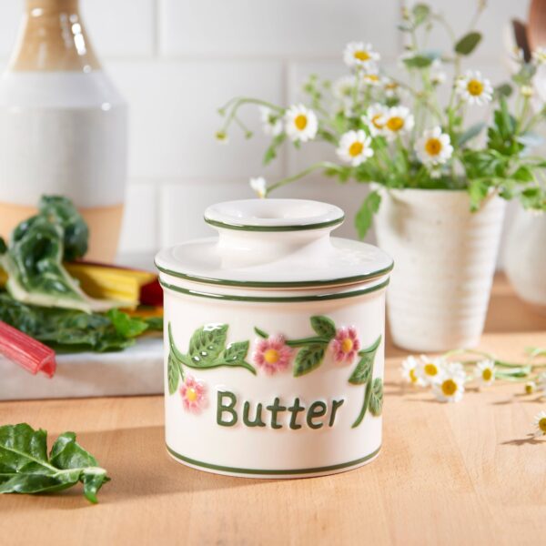 The Original Butter Bell® Crock - Hand Painted Raised Floral - Image 3