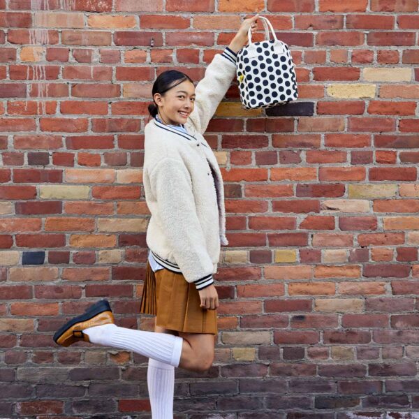Fluf - Zipper Lunch Bag - Dot Black + White - Image 4