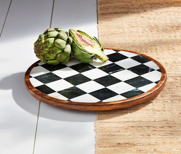CHECKERED MARBLE LAZY SUSAN - Image 2