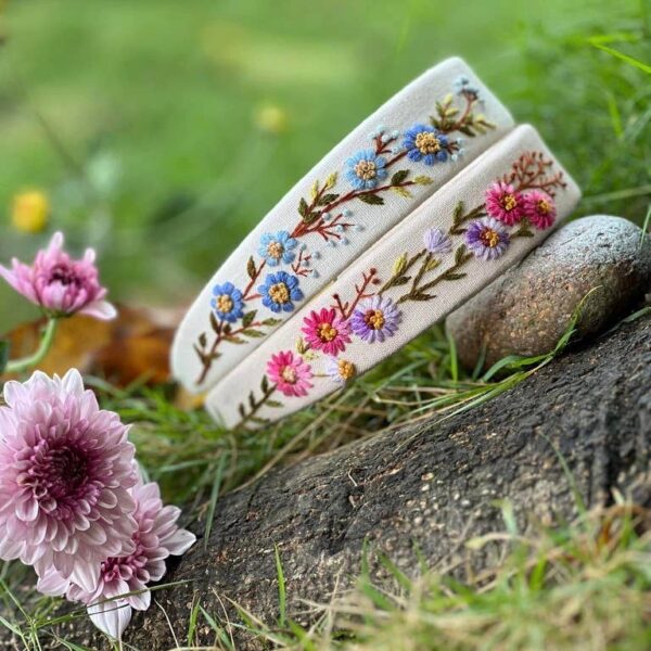 Summer Floral Embroidered Headband 2 - Image 3