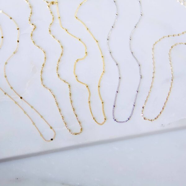 Just A Chain Necklace: 17 inches, Gold Satellite Chain - Image 2