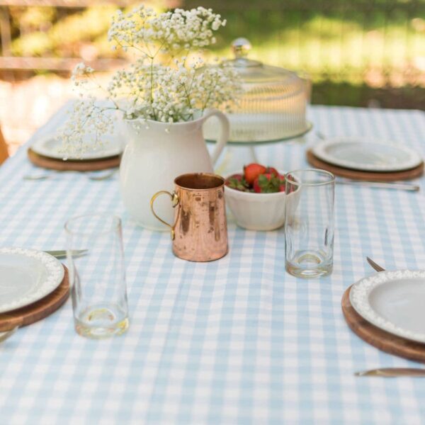 Galley and Fen - Blue Ruffled Gingham Tablecloth - Image 5