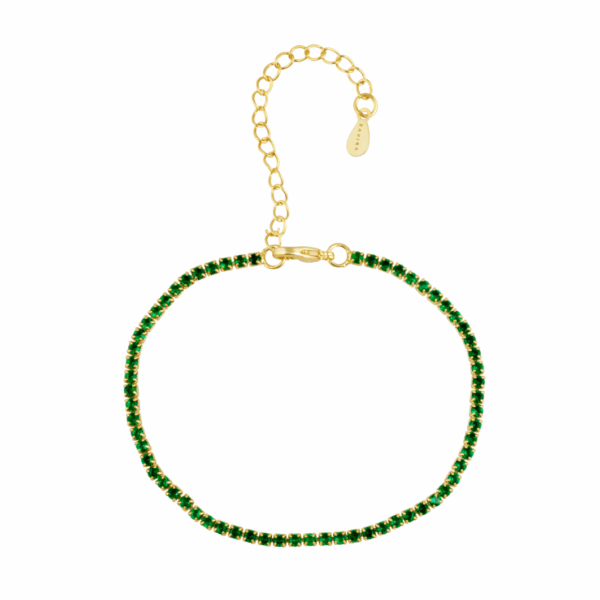 Chloe Tennis Bracelet Emerald: Gold