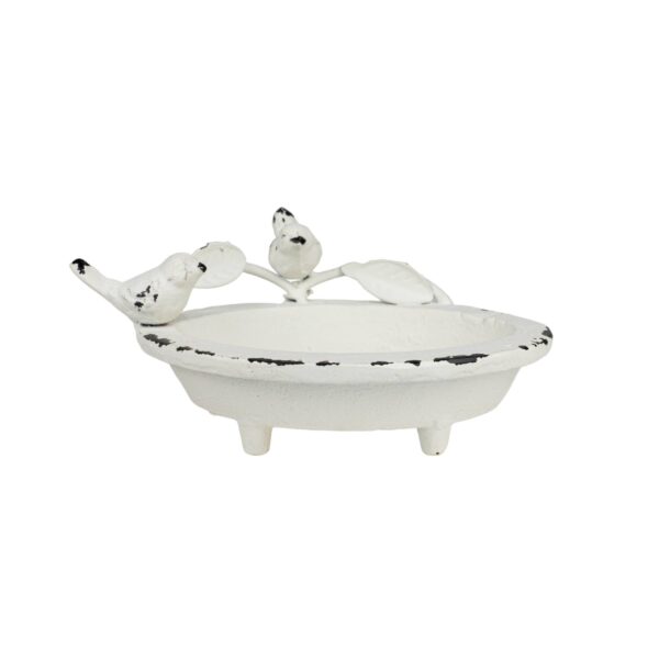 Flora Bird Soap Dish White Cast Iron - Image 2