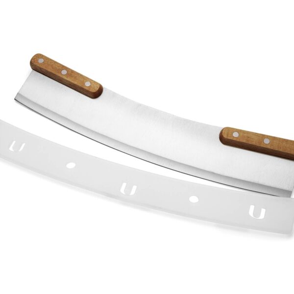 Outset Acacia Pizza Cutter, Stainless Steel, 13" Blade - Image 7