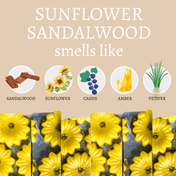Center Street Soap Co - Sunflower Sandalwood Fall Handmade Soap Bar - 4oz - Image 2
