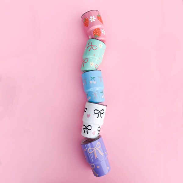 Tiny Tumblers/ Lavender/Pink Bows - Image 5