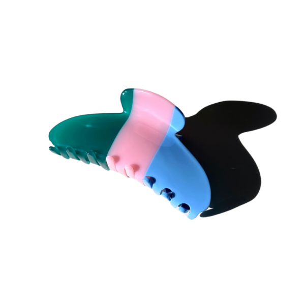Minimalist Stripe Acetate Claw Clip | Eco-Friendly: Blue - Image 3
