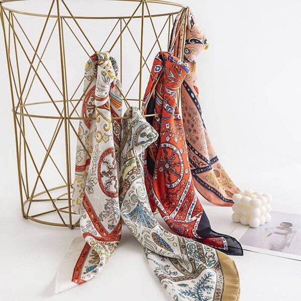Funkyrel® Atzbranding Limited - Scarvii - Vintage Pattern Square Scarf - Image 3