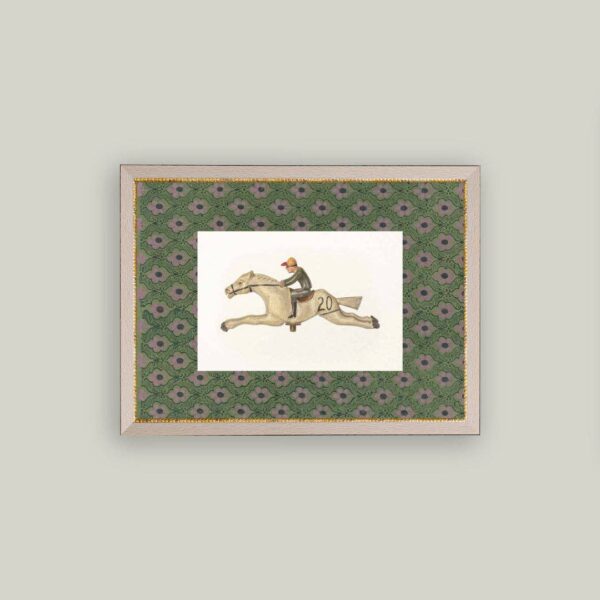 Toy Race Horse Framed Antique Art: 9x7 - Image 2