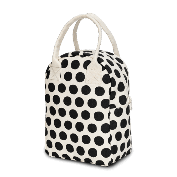 Fluf - Zipper Lunch Bag - Dot Black + White - Image 3