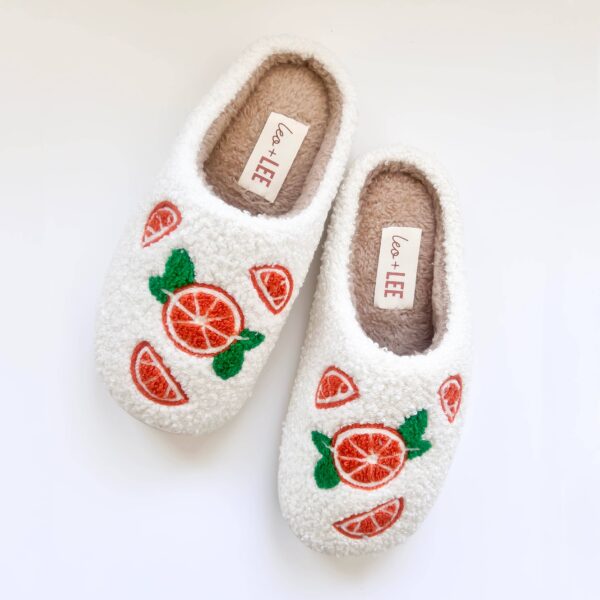 Orange Plush Slippers: 39/40 Small - Image 2