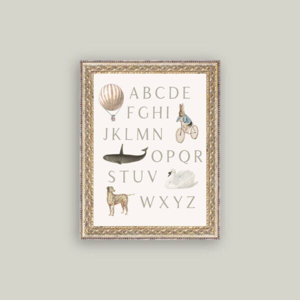 Alphabet with Vintage Art: 8x10 - Image 2