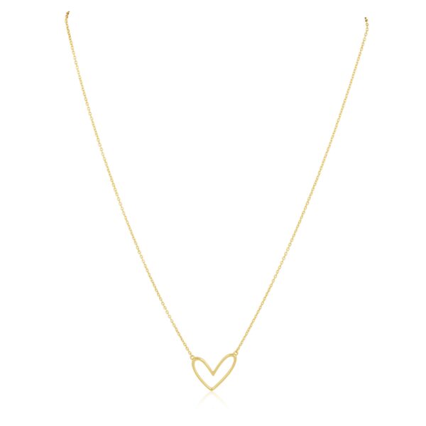 Abigail Open Heart Necklace: Gold