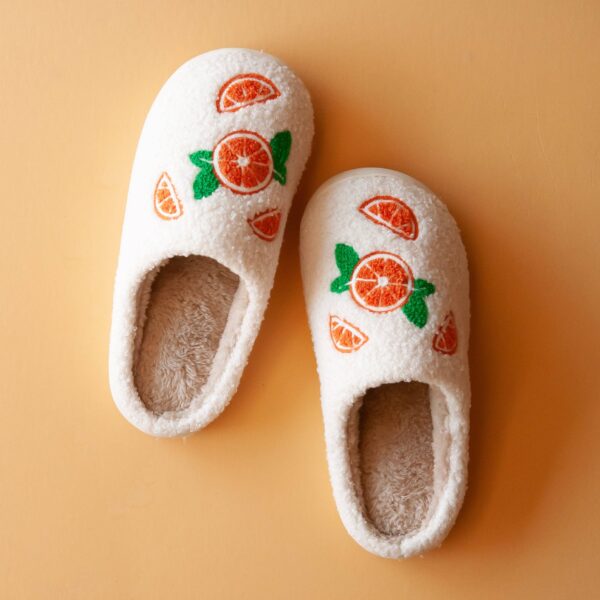 Orange Plush Slippers: 39/40 Small - Image 3
