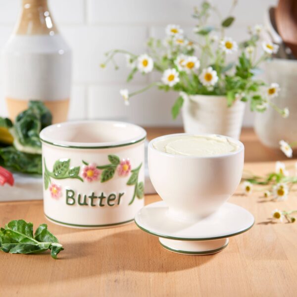 The Original Butter Bell® Crock - Hand Painted Raised Floral - Image 5