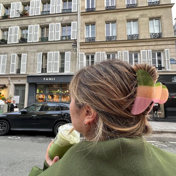 Minimalist Stripe Acetate Claw Clip | Eco-Friendly: Green - Image 3