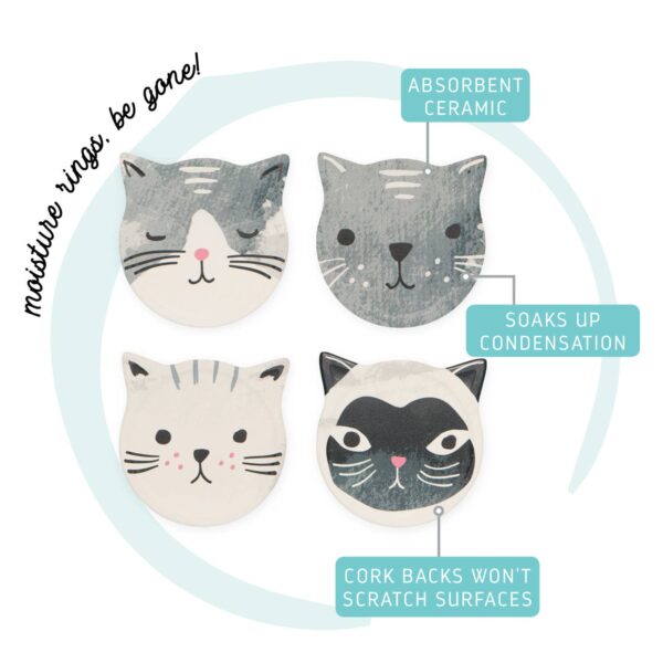 Cats Meow Soak Up Coasters Set of 4 - Image 6