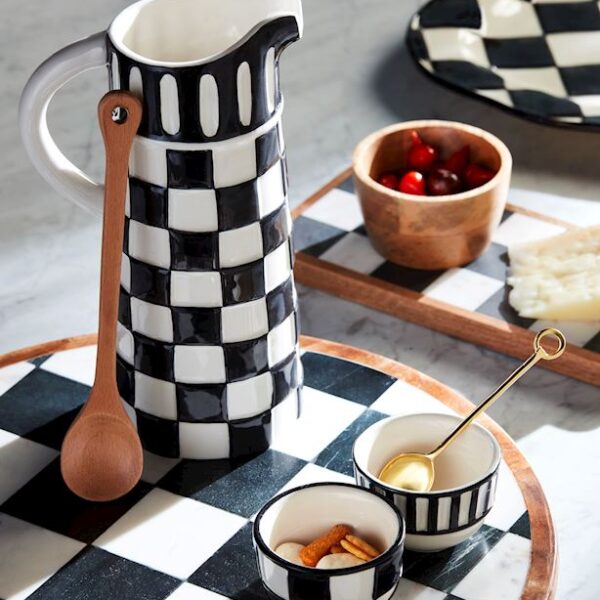 Black & White Check Pitcher Set - Image 2