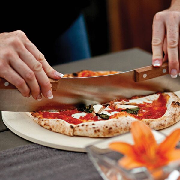 Outset Acacia Pizza Cutter, Stainless Steel, 13" Blade - Image 4
