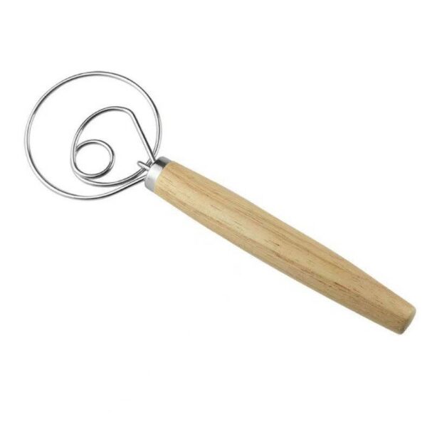 Dough Whisk Wooden Handle: Two ring Long - Image 4