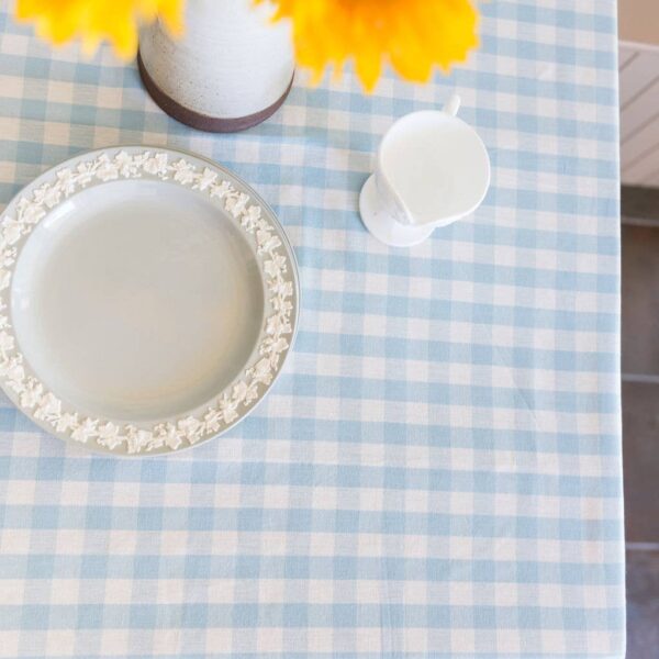 Galley and Fen - Blue Ruffled Gingham Tablecloth - Image 3