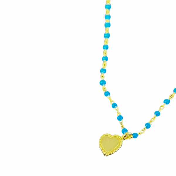 Elsa Mini Heart Necklace Turquoise - Image 3