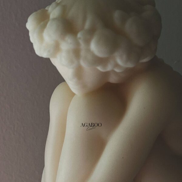 Large Sitting Lady Statue Candle 7.5x4in - Sculptural: Peach, Magnolia and Peony - Image 9