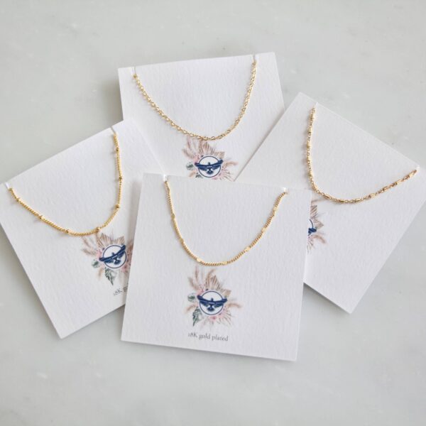 Just A Chain Necklace: 17 inches, Gold Satellite Chain - Image 7