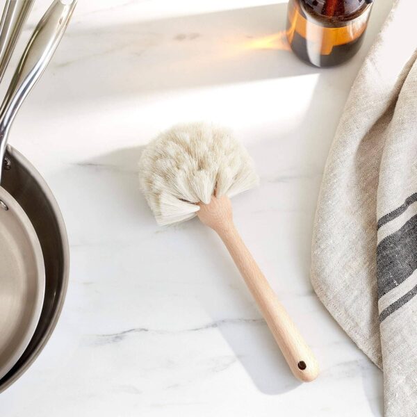 Fox Run Natural Horse Hair Dish Brush, 4" x 4" x 10" - Image 3